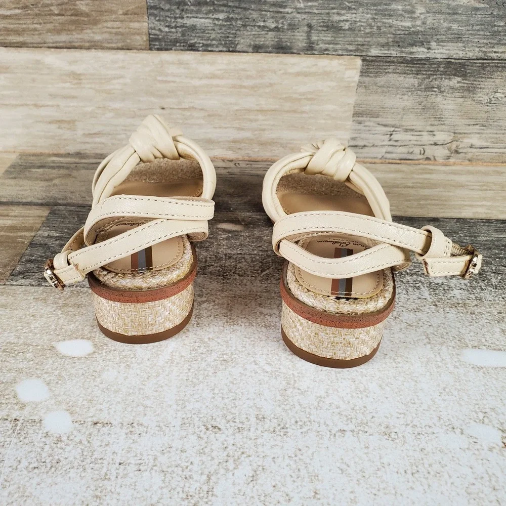 Sam Edelman Ingrid Mini Kids Sandals Sz 12 Modern Ivory Ankle Strap Block Heel